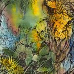 Birds Eye View (Parrot) - Watercolor & Ink
